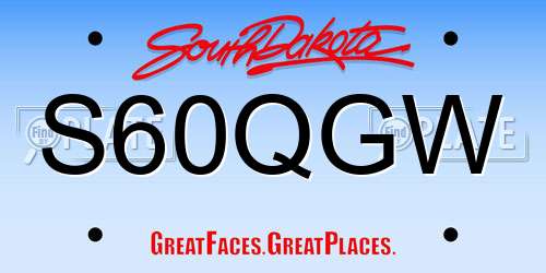 S60QGW South Dakota License Plate