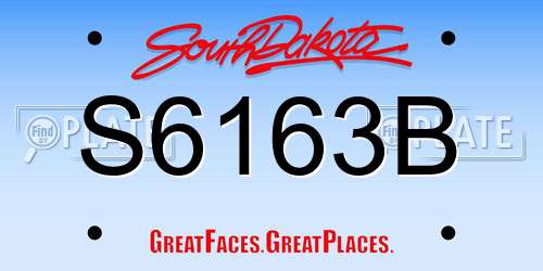 S6163B South Dakota License Plate