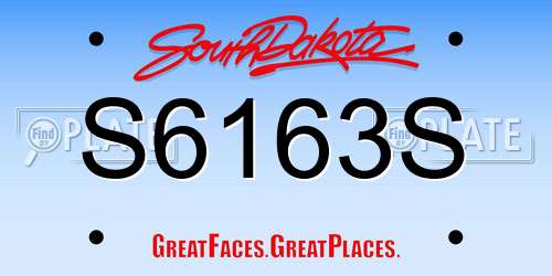 S6163S South Dakota License Plate