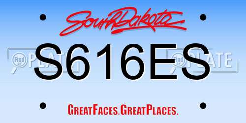 S616ES South Dakota License Plate