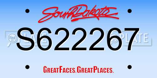 S622267 South Dakota License Plate