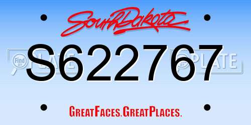 S622767 South Dakota License Plate