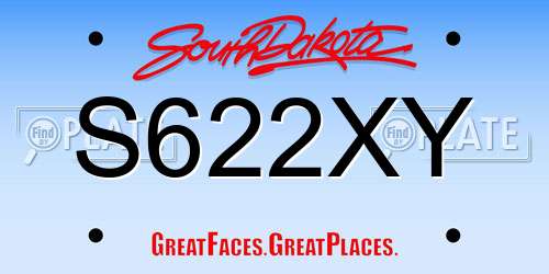 S622XY South Dakota License Plate