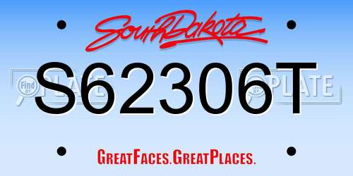 S62306T South Dakota License Plate
