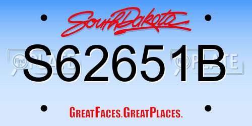S62651B South Dakota License Plate