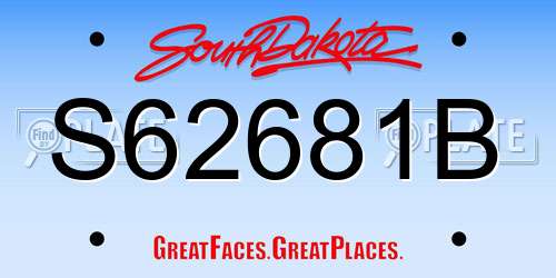 S62681B South Dakota License Plate