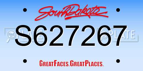 S627267 South Dakota License Plate
