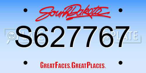 S627767 South Dakota License Plate
