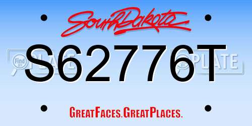 S62776T South Dakota License Plate