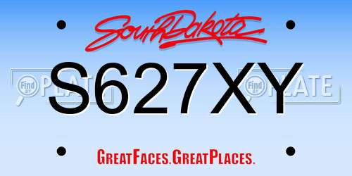 S627XY South Dakota License Plate