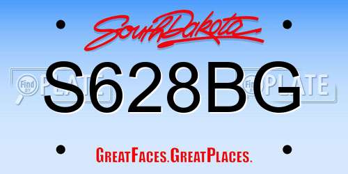 S628BG South Dakota License Plate