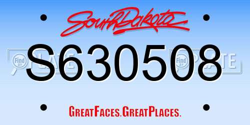 S630508 South Dakota License Plate