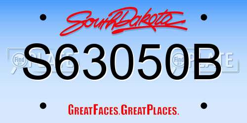 S63050B South Dakota License Plate