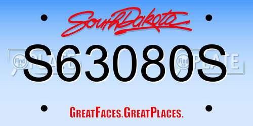 S63080S South Dakota License Plate