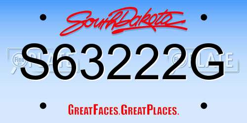 S63222G South Dakota License Plate