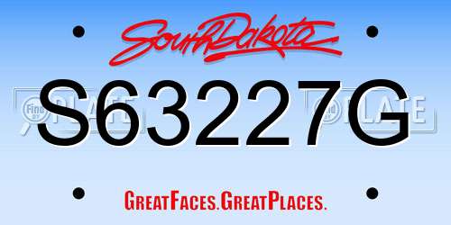 S63227G South Dakota License Plate