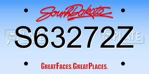 S63272Z South Dakota License Plate