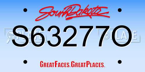 S63277O South Dakota License Plate