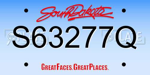 S63277Q South Dakota License Plate