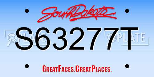 S63277T South Dakota License Plate