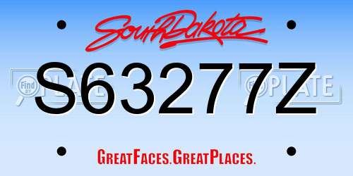 S63277Z South Dakota License Plate