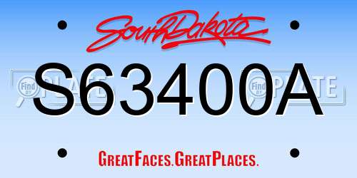 S63400A South Dakota License Plate