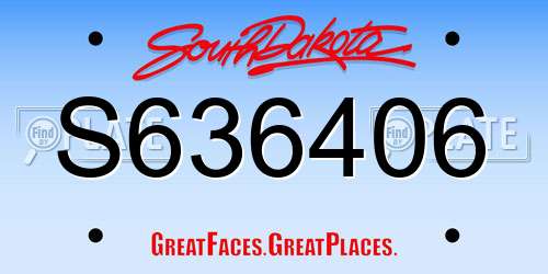 S636406 South Dakota License Plate