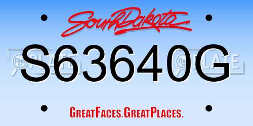 S63640G South Dakota License Plate