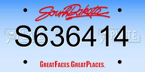 S636414 South Dakota License Plate