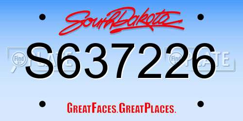 S637226 South Dakota License Plate