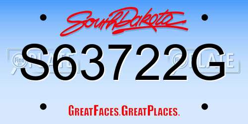 S63722G South Dakota License Plate