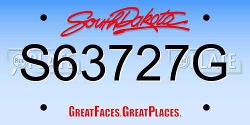 S63727G South Dakota License Plate