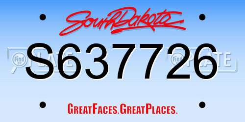 S637726 South Dakota License Plate