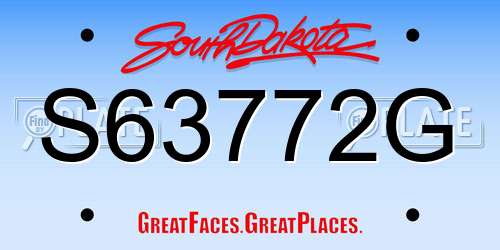 S63772G South Dakota License Plate