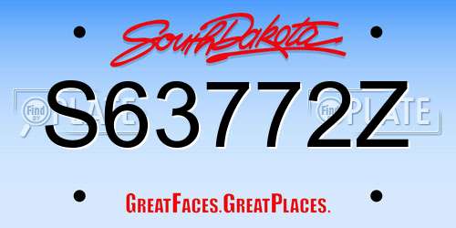 S63772Z South Dakota License Plate