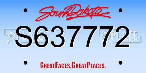 S637772 South Dakota License Plate