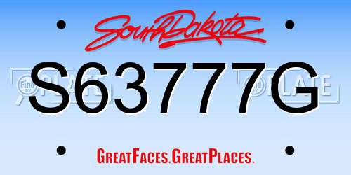 S63777G South Dakota License Plate