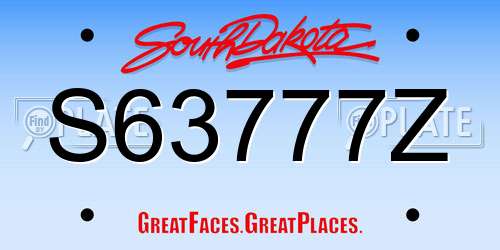 S63777Z South Dakota License Plate