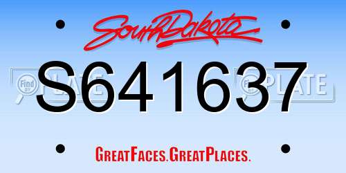 S641637 South Dakota License Plate