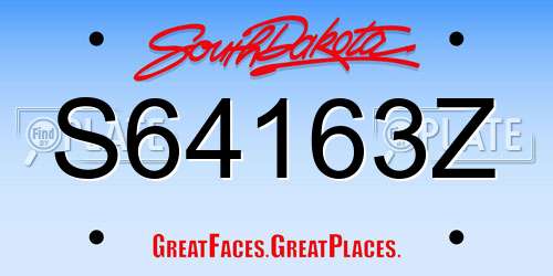 S64163Z South Dakota License Plate