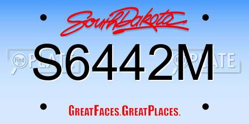S6442M South Dakota License Plate
