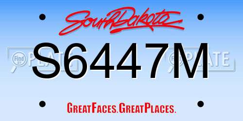S6447M South Dakota License Plate