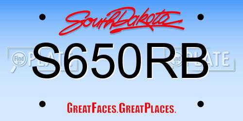 S650RB South Dakota License Plate