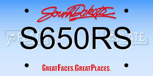 S650RS South Dakota License Plate