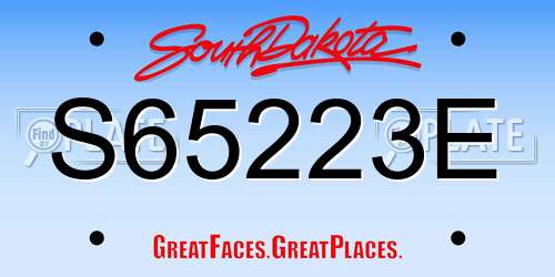 S65223E South Dakota License Plate