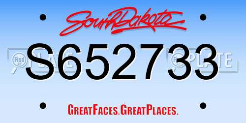 S652733 South Dakota License Plate