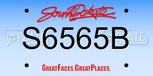 S6565B South Dakota License Plate