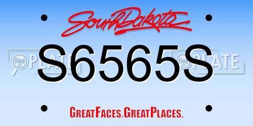 S6565S South Dakota License Plate