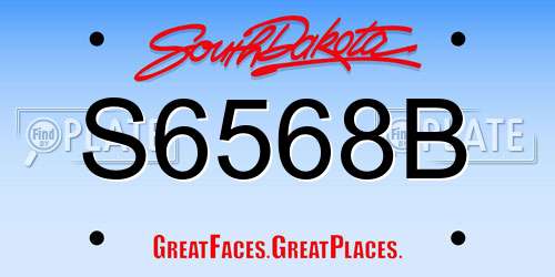 S6568B South Dakota License Plate