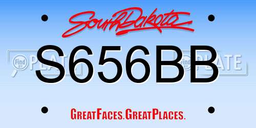 S656BB South Dakota License Plate
